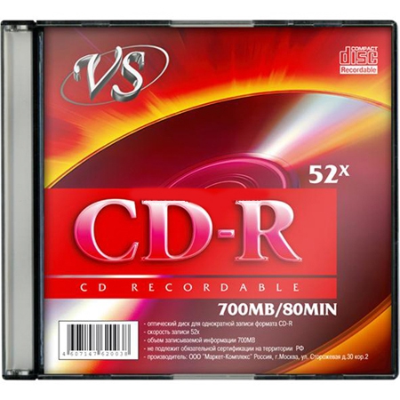 Диск VS CD-R 52x 700 MB SL