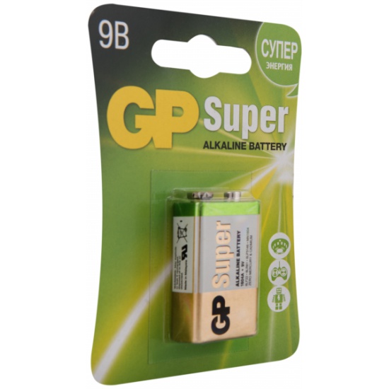 Батарея KRONA GP Super 1604A 6LF22/6LR61/6LP3146/MN1604 9V
