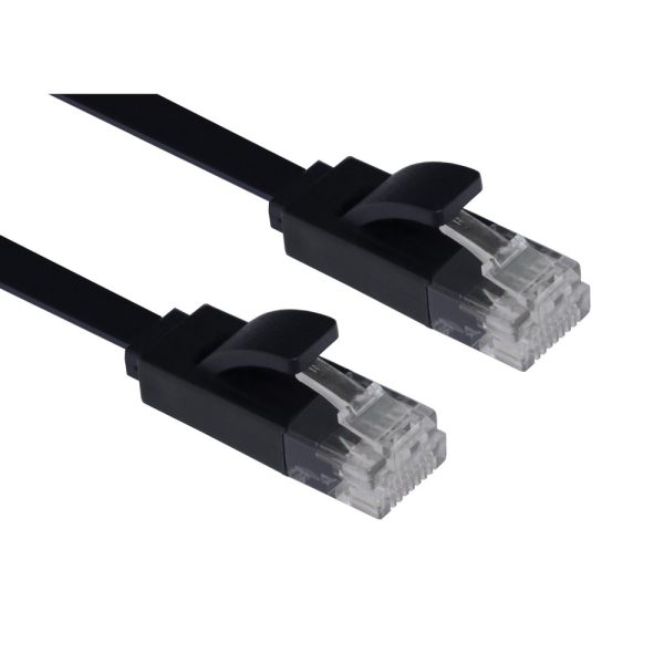 Патч-корд GCR GCR-LNC616-3.0m RJ-45 UTP плоский категория 6e 3 M Black