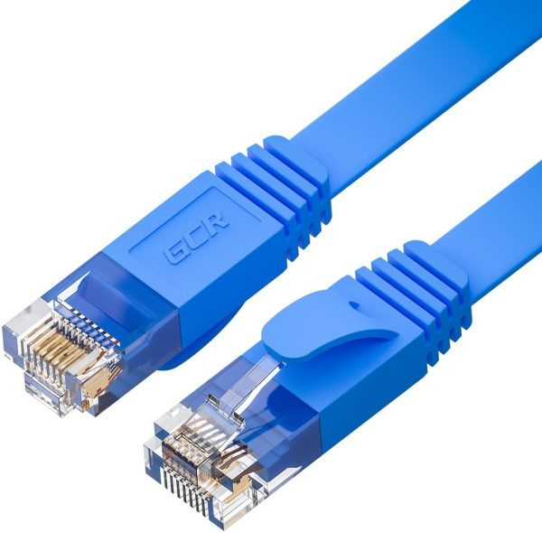 Патч-корд GCR GCR-LNC621-10.0m RJ-45 UTP плоский категория 6e 10 M Blue