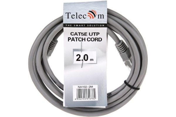 Патч-корд Telecom NA102—2.0M RJ-45 UTP категория 5e 2 M Gray