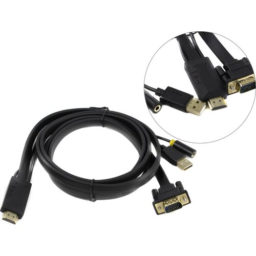 Кабель HDMI-M to VGA-F Telecom TA675 + Audio 1.8 M