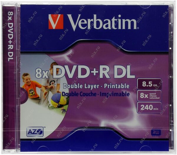 Диск Verbatim DVD+R DL 8x 8.5 GB Case