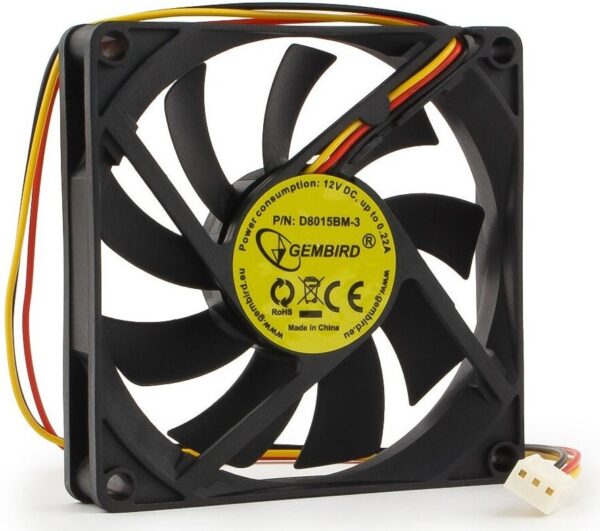 Вентилятор Gembird D8015BM-3 80*80*15 mm 12VDC 1,22A 3 pin