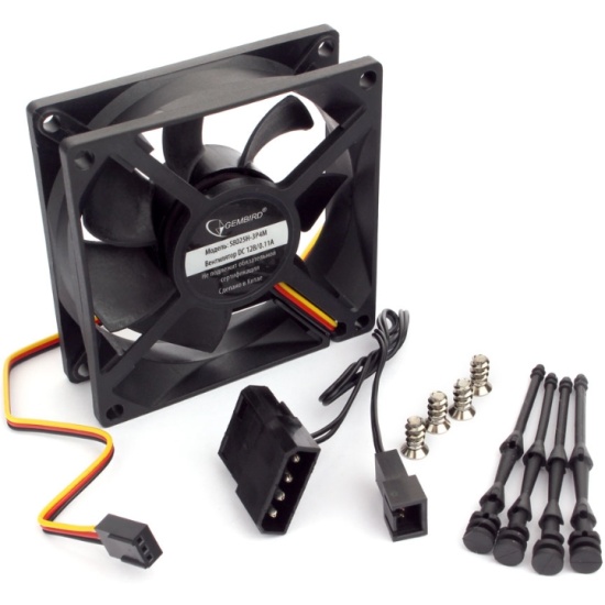 Вентилятор Gembird S8025H-3P4M 80*80*25 mm 12VDC 0.11A 3 pin + molex