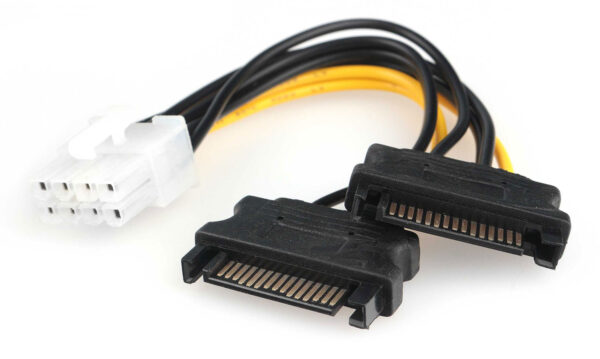 Внутренний кабель питания для PCI-E 8 pin to 2x SATA Cablexpert CC-PSU-83